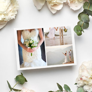 Simple Photo Collage Wedding Thank You  Card