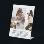 Simple Photo Collage With Custom Message Pedestal Sign<br><div class="desc">Select 5 beautiful photos of the children and the family to create this beautiful greeting card. It comes with the message: "It's been one year since our child came into this world. One year of dreams, memories, and experiences that will last a lifetime. One year full of emotions and feelings...</div>