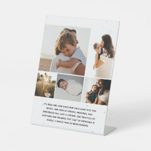 Simple Photo Collage With Custom Message Pedestal Sign