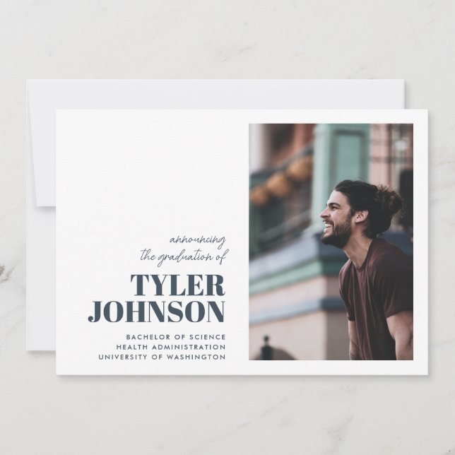 Simple Photo College Graduation Announcement (Front)