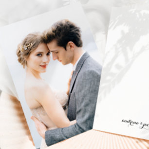 Simple Photo Couples Calligraphy Names Wedding Invitation