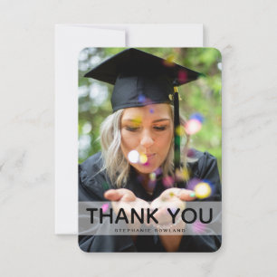 Simple Photo & Custom Message Graduation Thank You Card