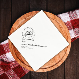 Simple Photo Cute Fun Dog Pet Wedding Napkin