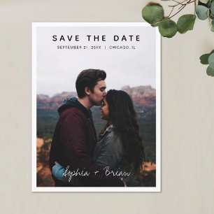 Simple Photo Design White Border Save the date Announcement Postcard