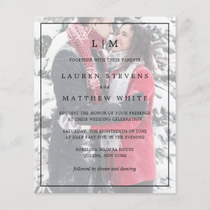 Simple Photo Elegant Budget Wedding Invitation