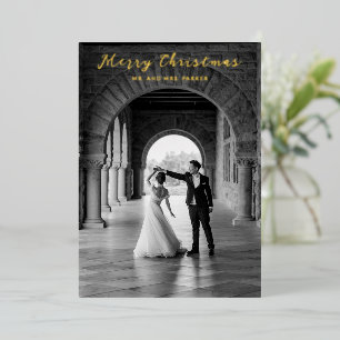 Simple Photo Elegant Christmas Foil Holiday Card