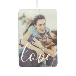 Simple Photo Elegant Modern Love Script Car Air Freshener