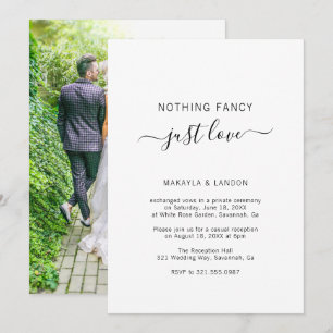 Simple Photo Elegant Modern Wedding Reception Invitation