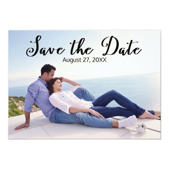 Simple Photo Elegant Script - Save the Date Card