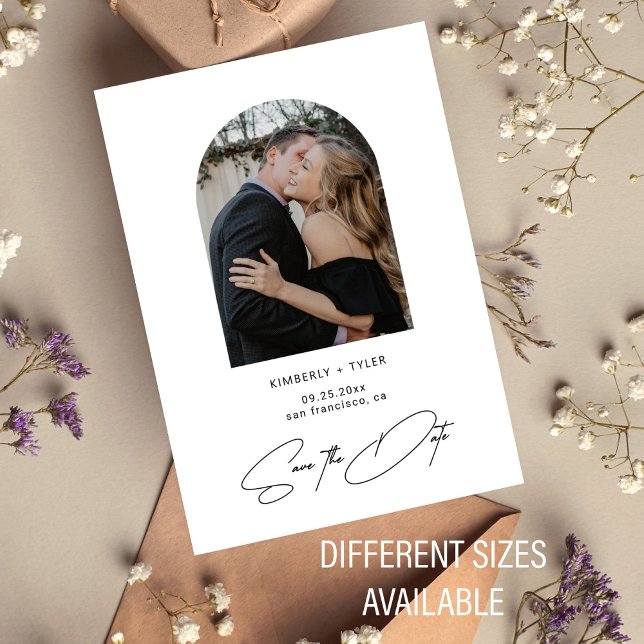 Simple photo elegant script wedding save the date card (Creator Uploaded)