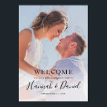 Simple Photo Engagement Party Welcome Poster<br><div class="desc">This simply chic engagement party welcome poster features your favourite photo and black text, including your first names in a lively whimsical script. You can change the font and the wording to suit your style. Depending on the colour of your photo, you might prefer white text-in that case, please check...</div>