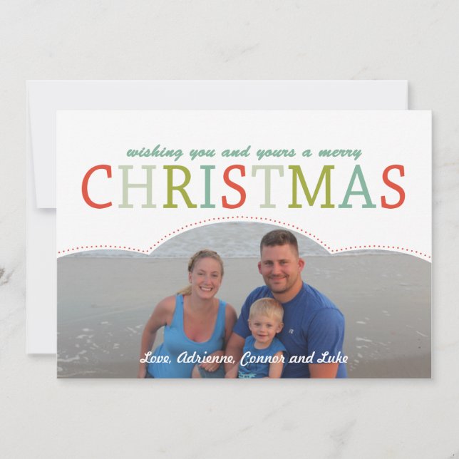 Simple photo Family Christmas Card mod colours (Front)