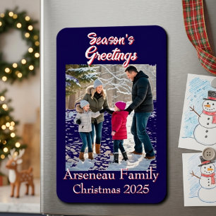 Simple Photo Family Holiday Postcard Magnet