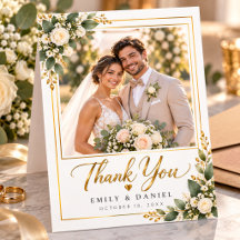 Simple Photo Flat Wedding Thank You