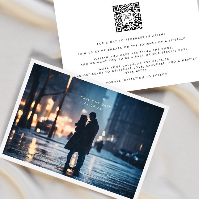 Simple Photo Frame QR CODE Wedding Save The Date  (Creator Uploaded)