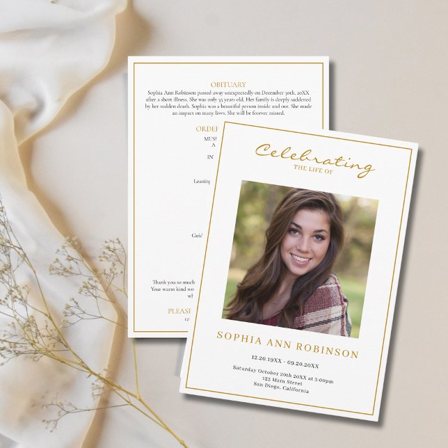 Simple Photo Funeral Memorial Order Of Service Programme (Creator Uploaded)