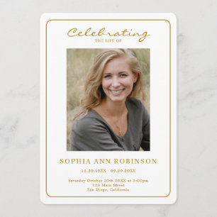 Simple Photo Funeral Memorial Order Of Service Programme