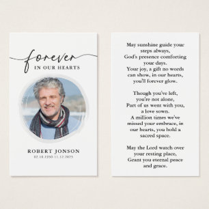 Simple Photo Funeral Memorial Prayer Card 