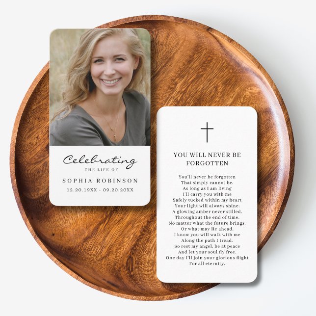 Simple Photo Funeral Memorial Prayer Card (Creator Uploaded)
