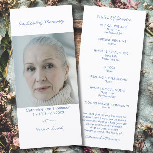 Simple Photo Funeral Order Of Service Flat Program Programme