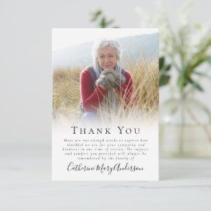 Simple Photo Funeral  Thank You Card