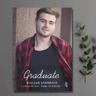 Simple Photo Graduation  Announcement