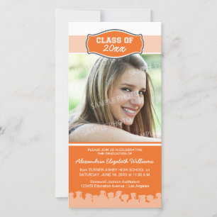 Simple Photo Graduation Announcement (orange)