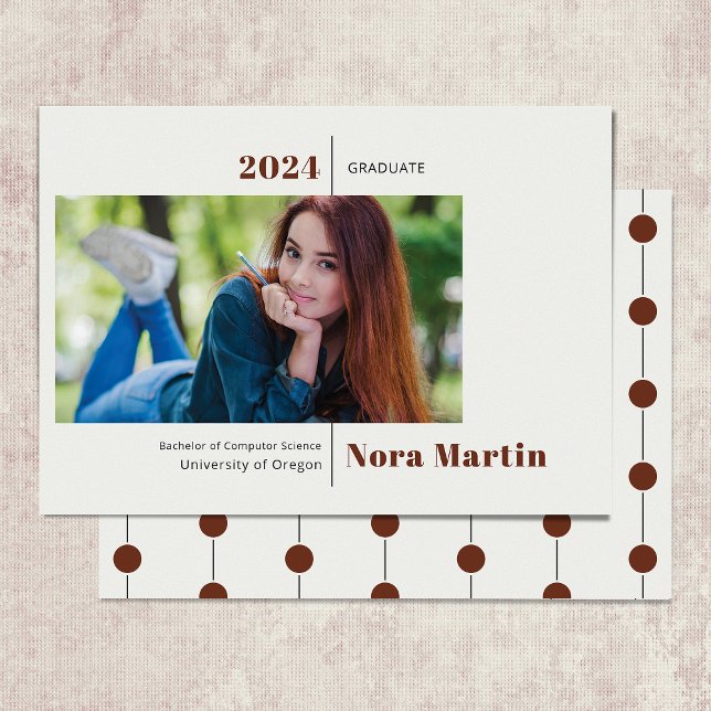 Simple Photo Graduation Auburn Cream Announcement (Creator Uploaded)