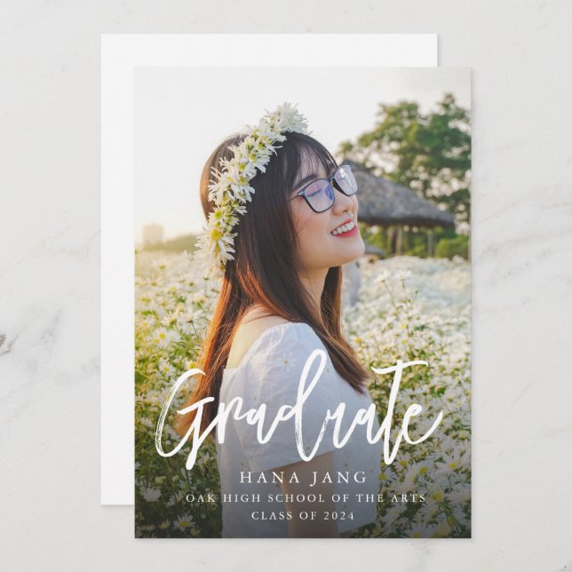 Simple Photo Graduation Class Of 2025 Invitation (Front/Back)