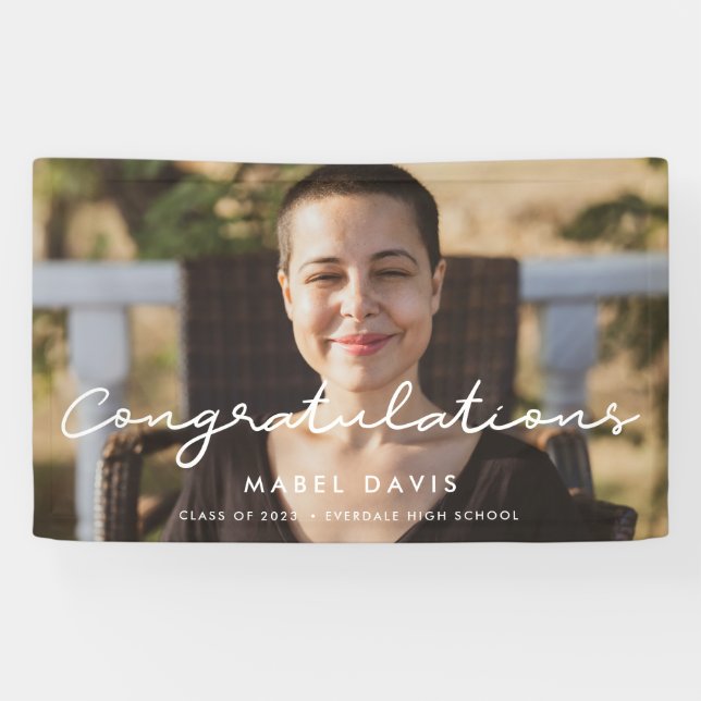 Simple Photo graduation Congratulations Banner (Horizontal)
