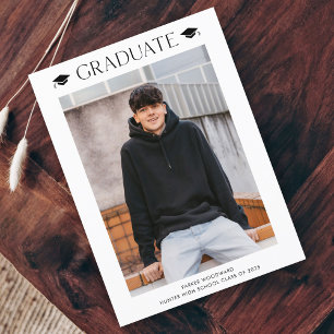 Simple Photo Graduation Invitation Postcard