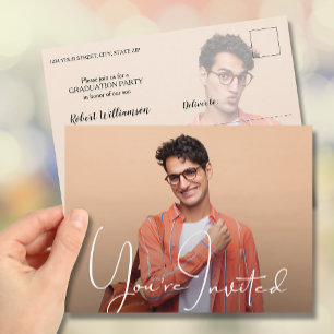Simple Photo Graduation Invitation Postcard