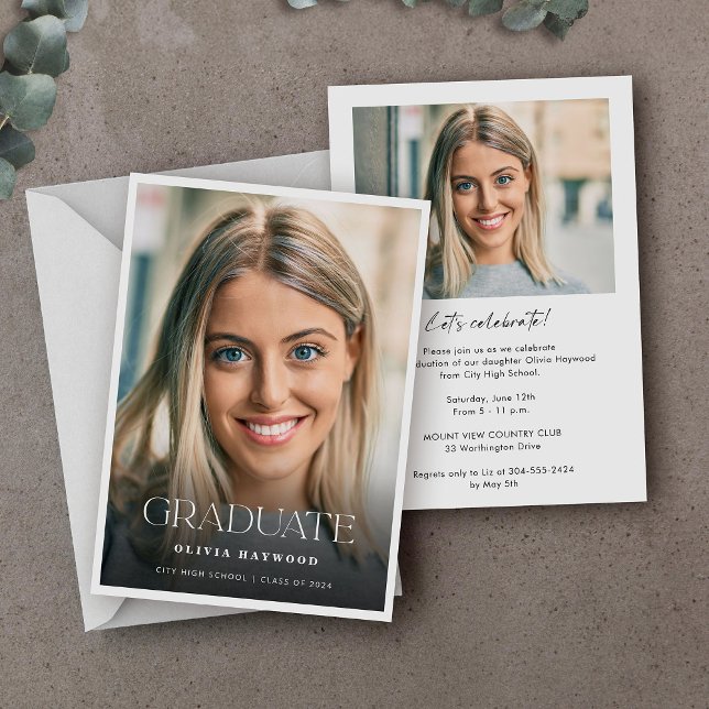 Simple Photo Graduation Party Invitation (Creator Uploaded)
