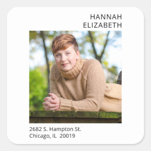 Simple Photo Graduation Return Address Label