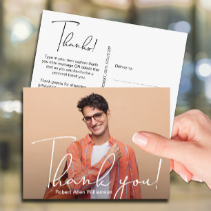 Simple Photo Graduation Thank You Postcard