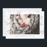 Simple Photo Grey Foliage Baptism Party Invitation<br><div class="desc">Available here:
http://www.zazzle.com/selectpartysupplies</div>