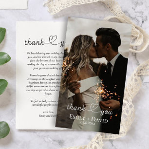  Simple Photo Hand-Lettered Wedding Thank You  Card