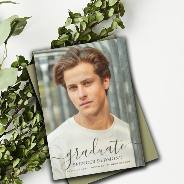 Simple Photo High School Graduation Announcement (Creator Uploaded)