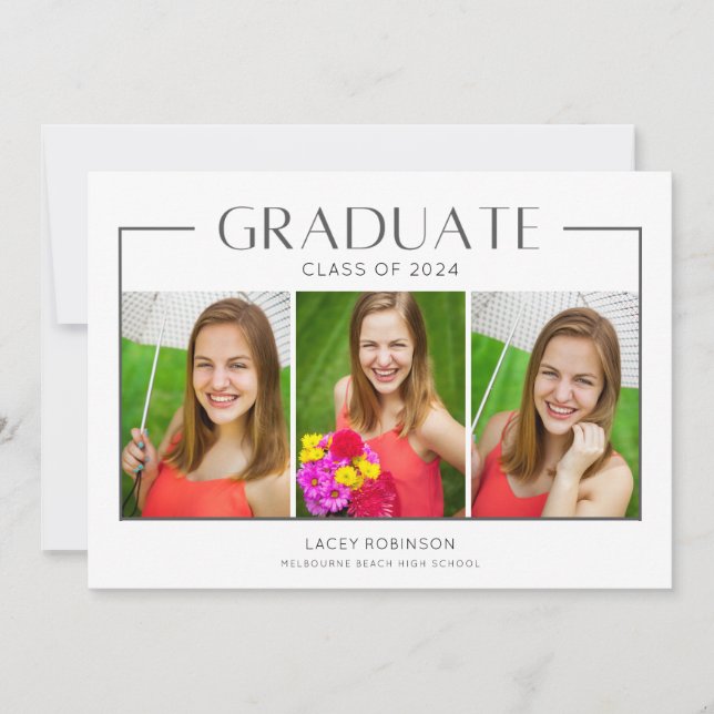Simple Photo High School Graduation Party Invite (Front)