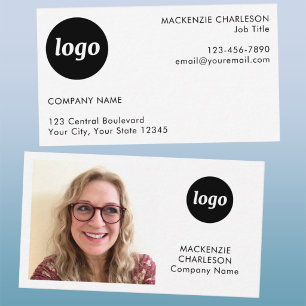 Simple Photo Logo Text Minimalist Business Card