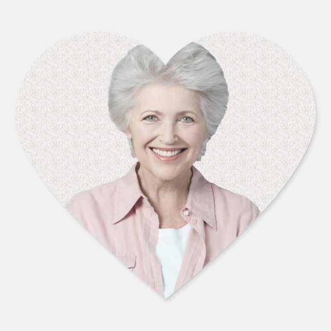 Simple Photo Memorial Heart Sticker (Front)