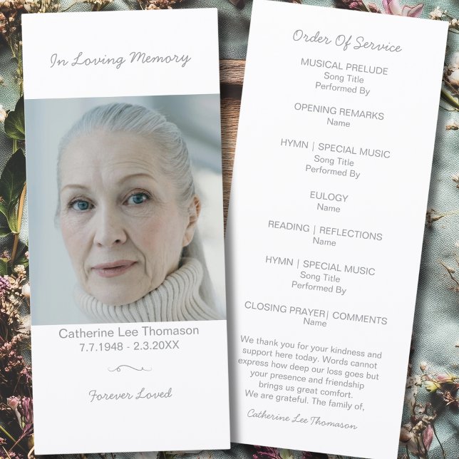 Simple Photo Memorial Order Of Service Program Programme (Simple Photo Memorial Order Of Service Program
)