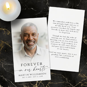 Simple Photo Memorial Sympathy Funeral Prayer Card