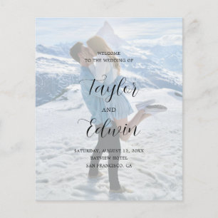 Simple Photo Modern Budget Wedding Program Flyer