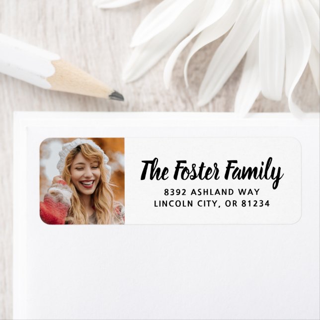 Simple Photo Modern Graduation Return Address (Insitu)