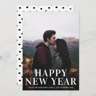 Simple Photo Modern Happy New Year Holiday Card