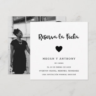 Simple Photo Modern Heart Spanish Wedding Save The Date