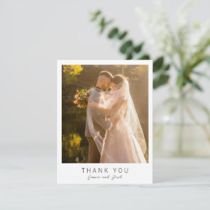 Simple Photo Modern Wedding Thank You Card