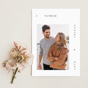 Simple Photo Modern Wedding Thank You Card