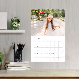 Simple Photo Months Cool Minimalist Typography Calendar